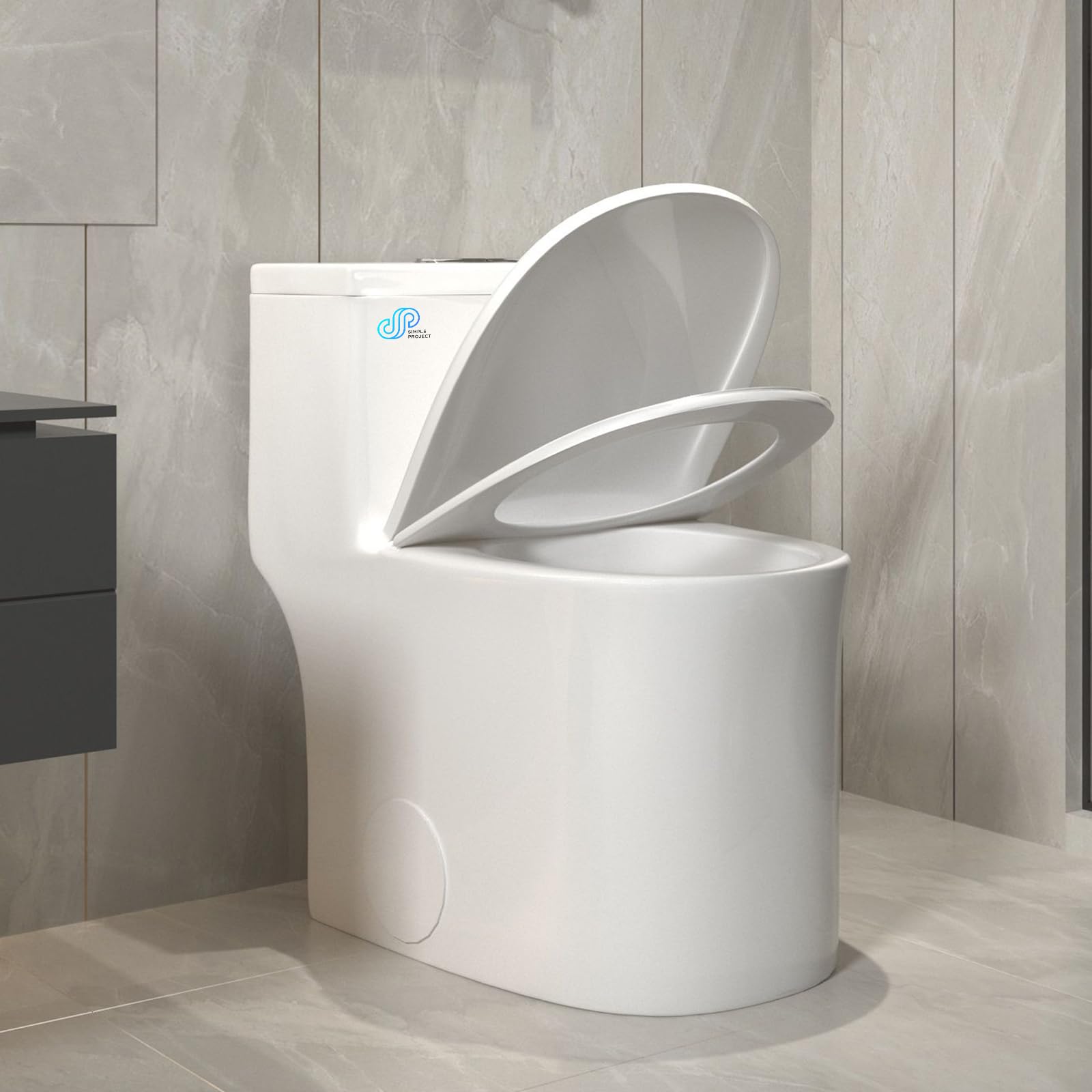 Buy Simple Project 16.5'' Elongated One Piece Toilet For Bathroom