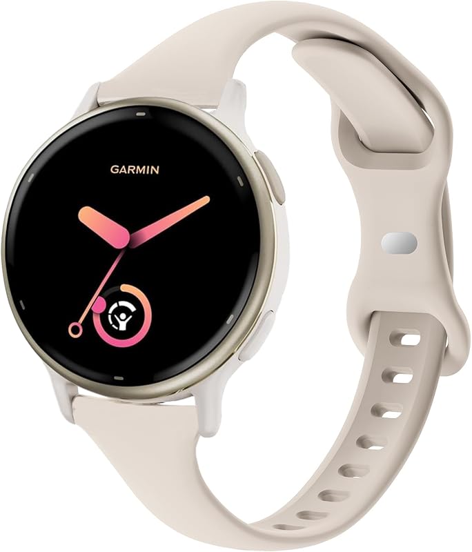 Slim Silicone Watch Bands Compatible with Garmin Vivoactive 5/Vivoactive 6, Thin Soft Narrow Sport Replacement Wristband Straps for Garmin Vivoactive 3/3 Music