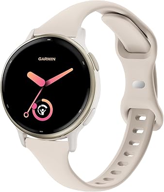 Slim Silicone Watch Bands Compatible with Garmin Vivoactive 5/Vivoactive 6, Thin Soft Narrow Sport Replacement Wristband Straps for Garmin Vivoactive 3/3 Music