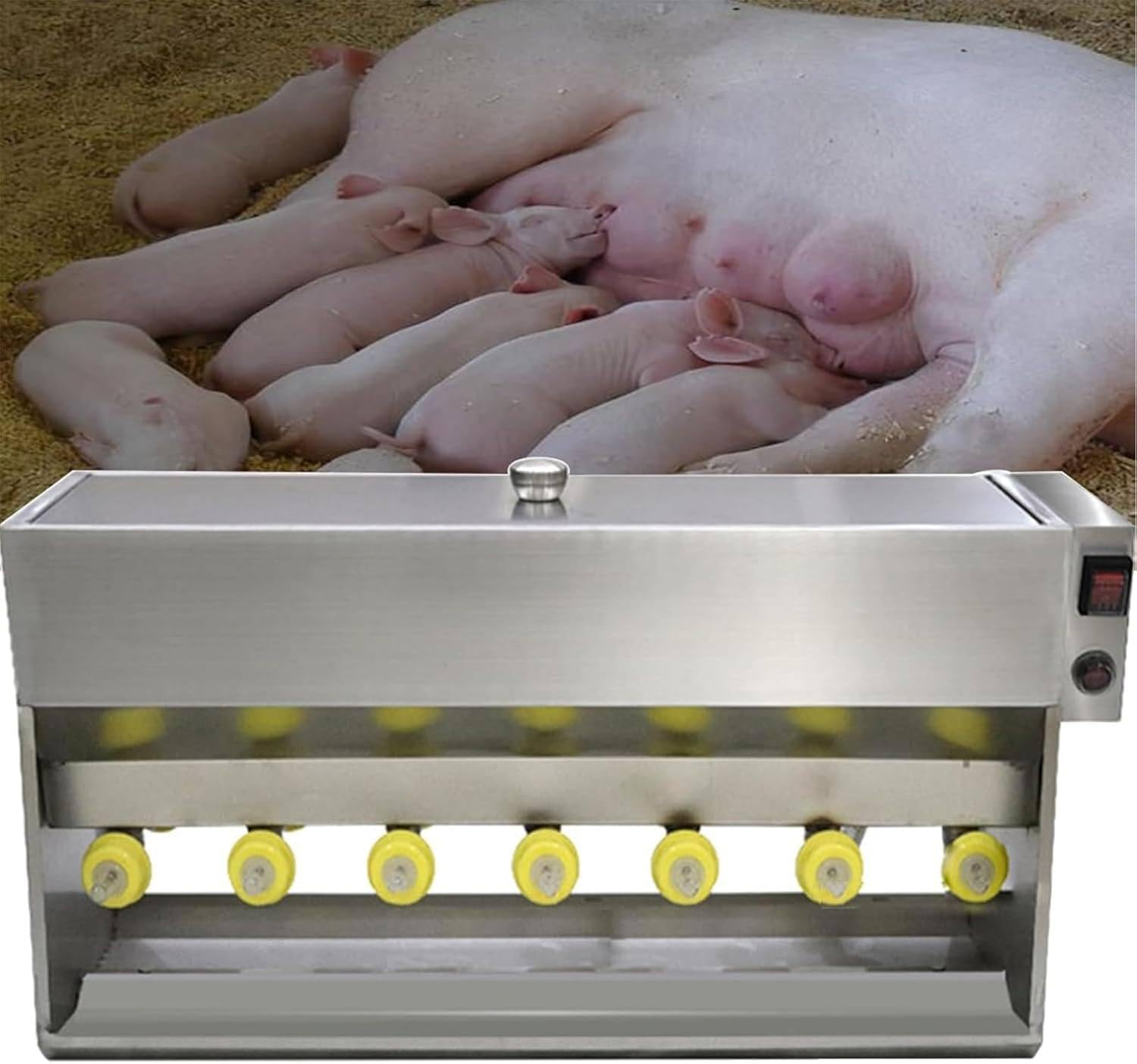 Automatyczny Karmnik Do Mleka, Karmnik Dla Prosiąt Z Funkcją Stałej Temperatury, Automatyczne Mieszanie, 10/14 Smoczków, Dźwięk Matki Dla Prosiąt I Jagniąt 14-Nipples