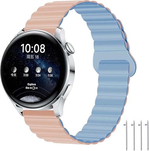 LJFLYXRI Correas de reloj de silicona de 0.787 in y 0.866 in con liberación rápida para mujer, 13 opciones de color, correa de silicona magnética