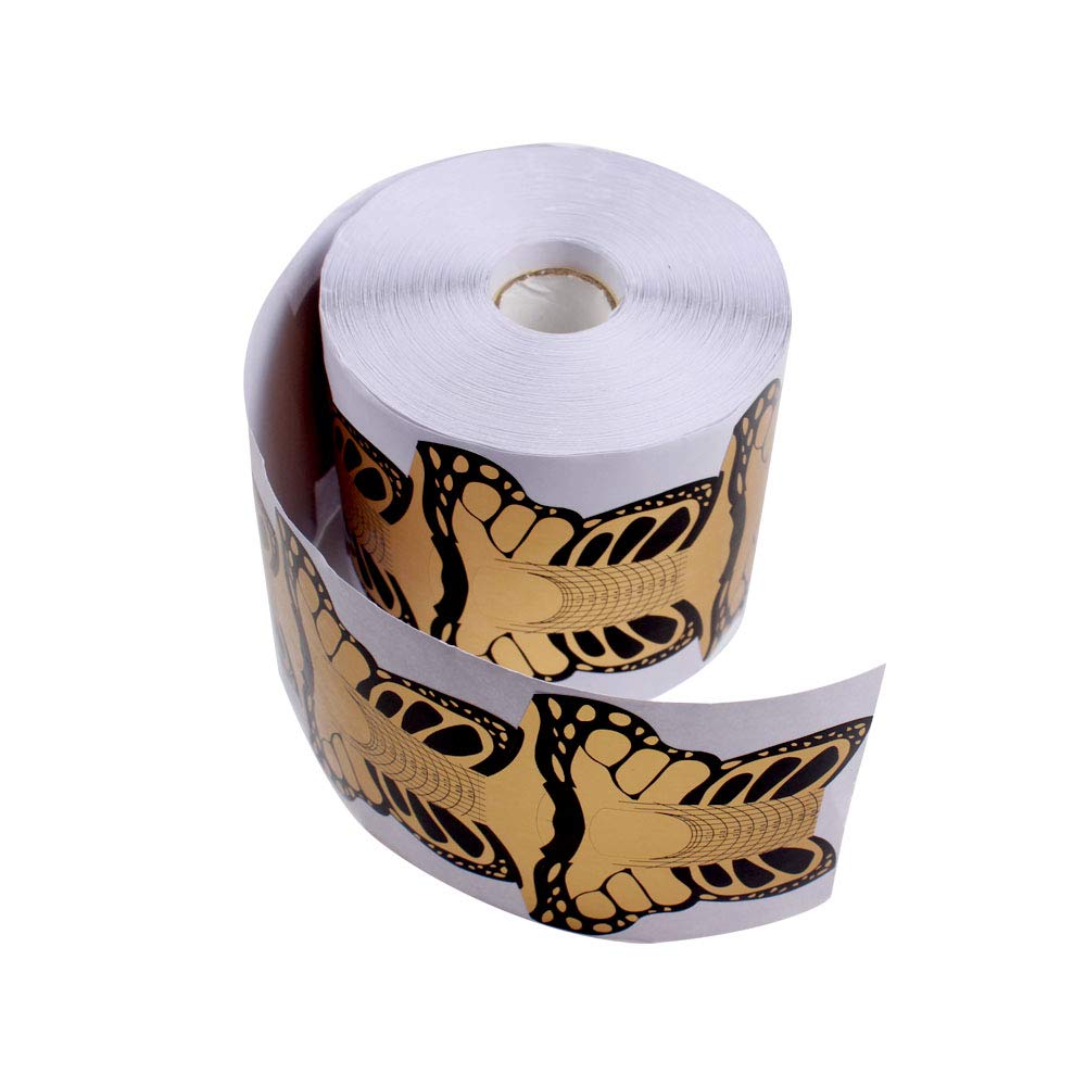 Beautyleader 500pcs Nail Extension Form Sticker Butterfly Square Tips Nail Form Forms for C Curve Acrylic UV Gel Nails Builder Nail Extension Nail Art Tool Guide Stickers Dispenser - Image 3