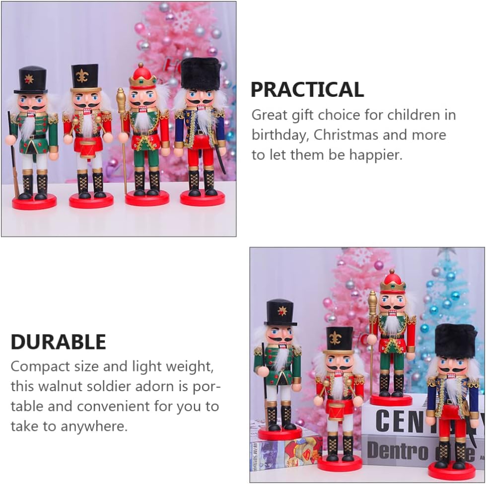数量限定価格 Exceart 赤クリスマスナッツクラッカーフィギュア木製のナッツクラッカーの飾りくるみ割り人形 木製 兵士 兵隊 オーナメント 王様 人形 手塗り 置物 クリスマス プレゼント おもちゃ 書斎 本棚 部屋 バー Www Larrypolatsch Com