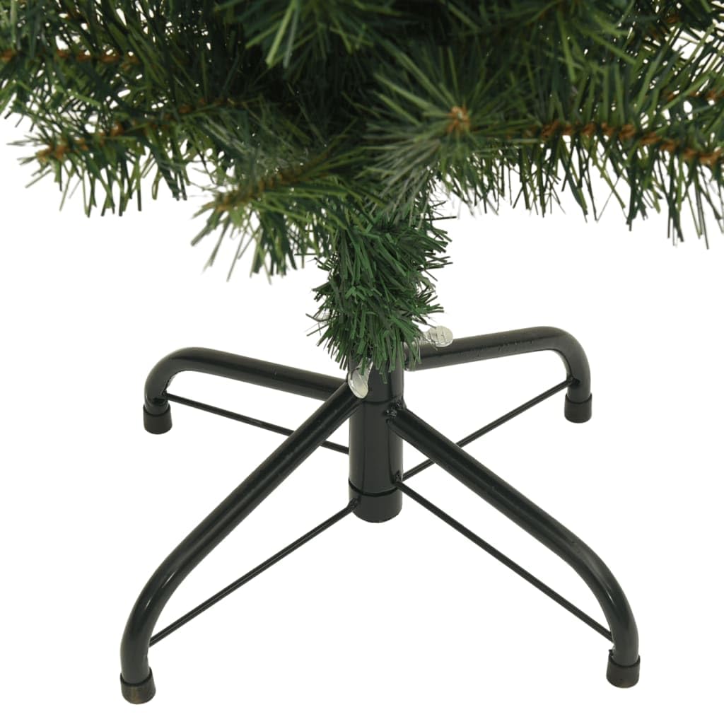Sapin de Noël artificiel mince avec support vert 150 cm PVC