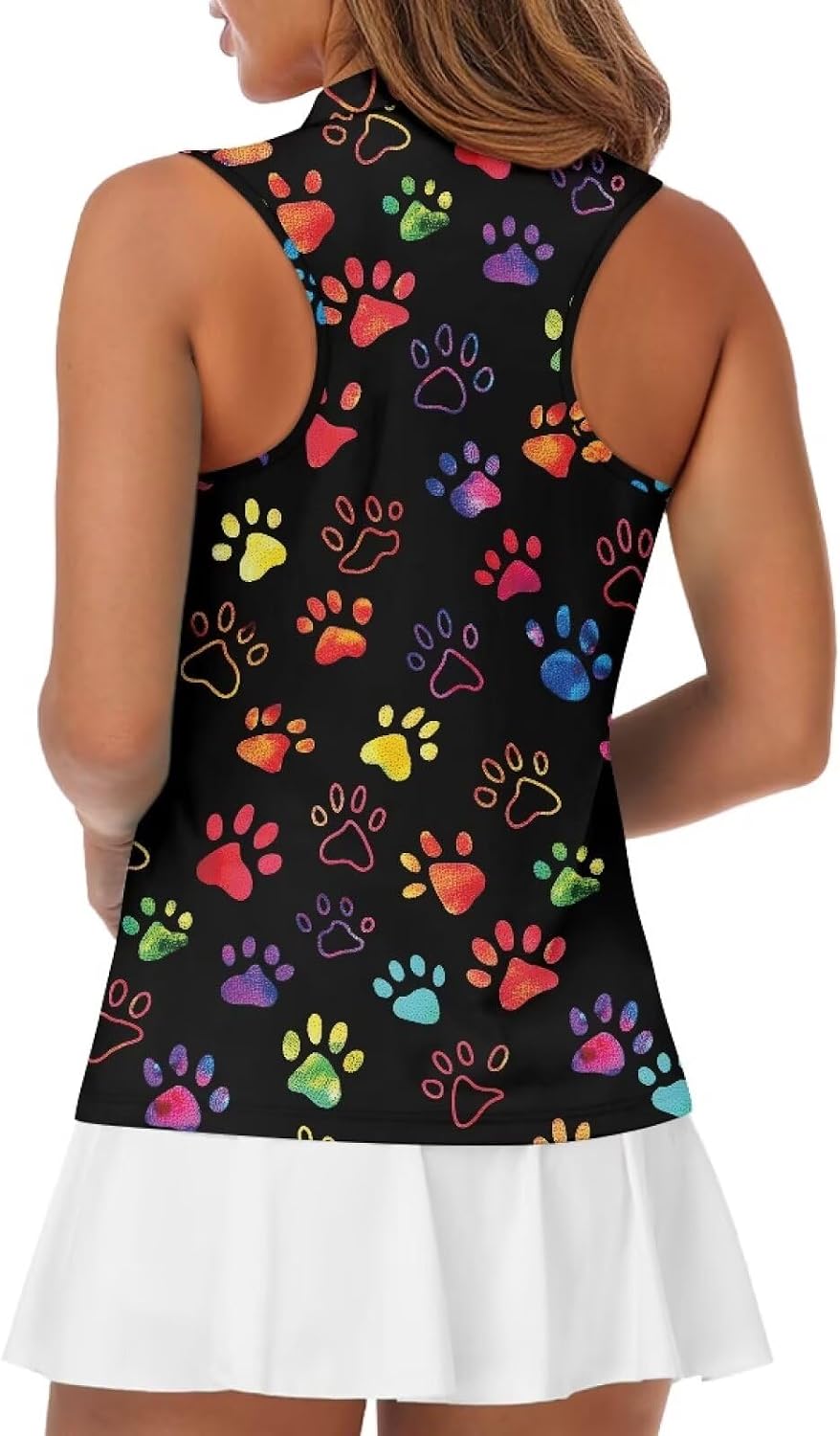 Women's Sleeveless Golf Shirts Moisture Wicking Tennis Shirt Quick Dry 1/4 Zip Sports Tank Top Collared Slim XS-XXL