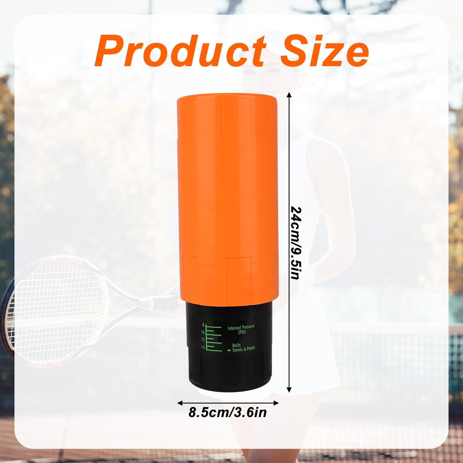 Contenitore Pressurizzatore per Palle da Tennis, Contiene 3 Palline Camera Pressione 14 PSI per Palline Tennis Risparmiatore Contenitore Ermetico Mantiene Rimbalzo Fresco Riutilizzabile
