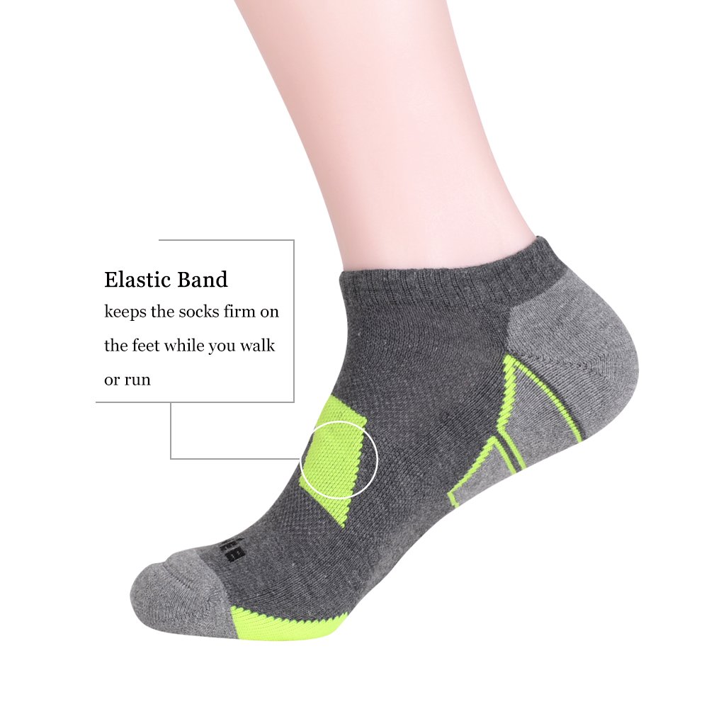 JOYNÉE Paquete de 6 calcetines deportivos para correr acolchados de corte bajo para hombre
