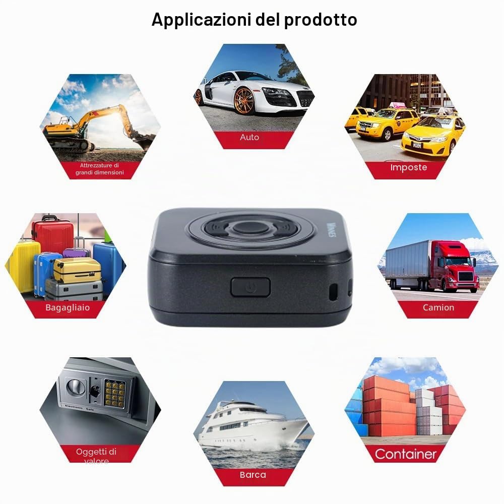4G Mini localizzatore GPS per auto APP senza Abbonamento Micro Gps Tracker Spia Monitoraggio in Tempo Reale Cronologia Percorsi e SOS Allarmi Portatile GPS