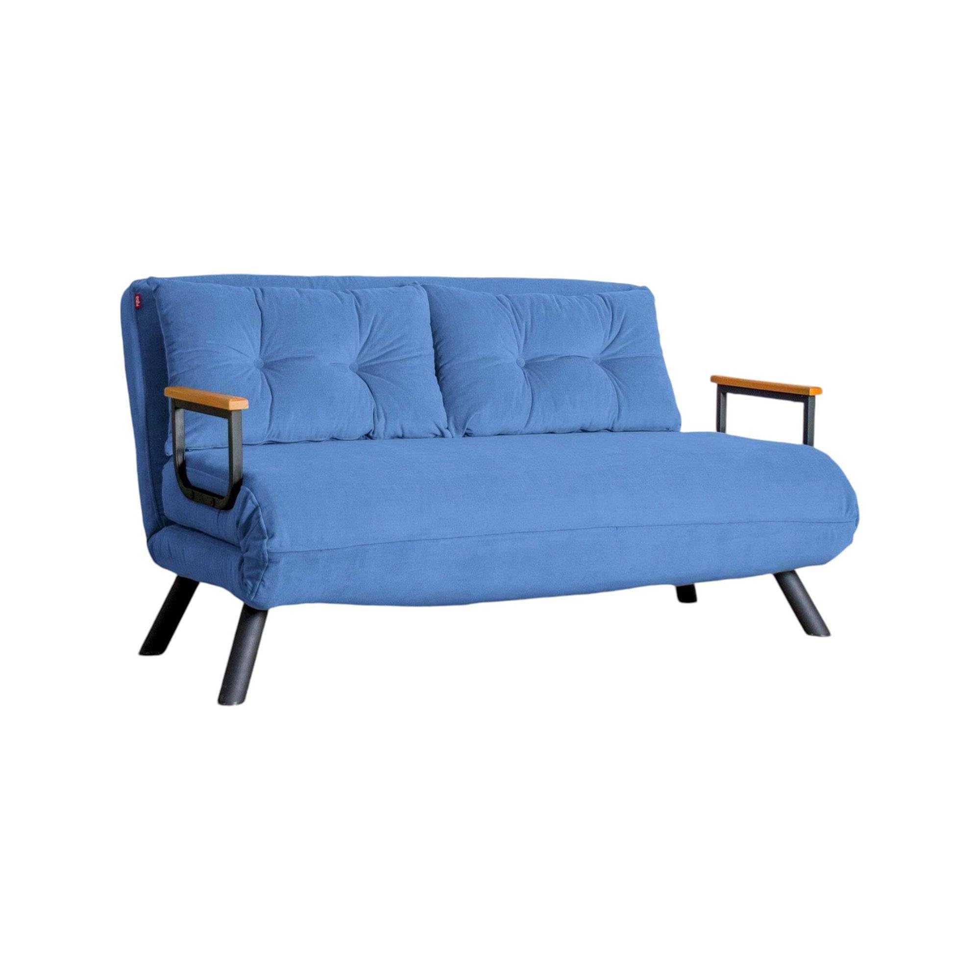 Dmora - Divano Letto 2 posti Merak, Sofà trasformabile, Divanetto per Ospiti, Poltrona Letto, 133x78 h78 cm, Blu