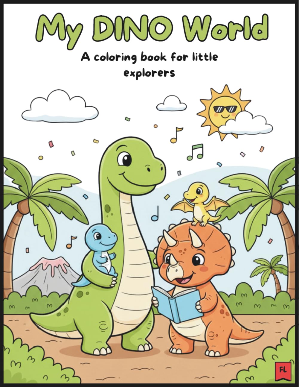 My Dino World: A Dinosaur Coloring Book for Kids: 36 Fun Illustrations for little Expolrers and Toddlers