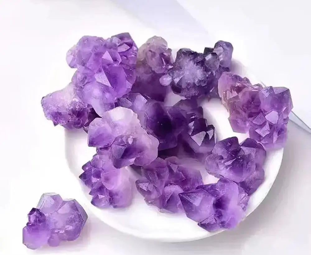 AARTERZZA 100g Raw Amethyst, Toothstone, Crystal Cluster, Flower for Jewellery Making and Decoration