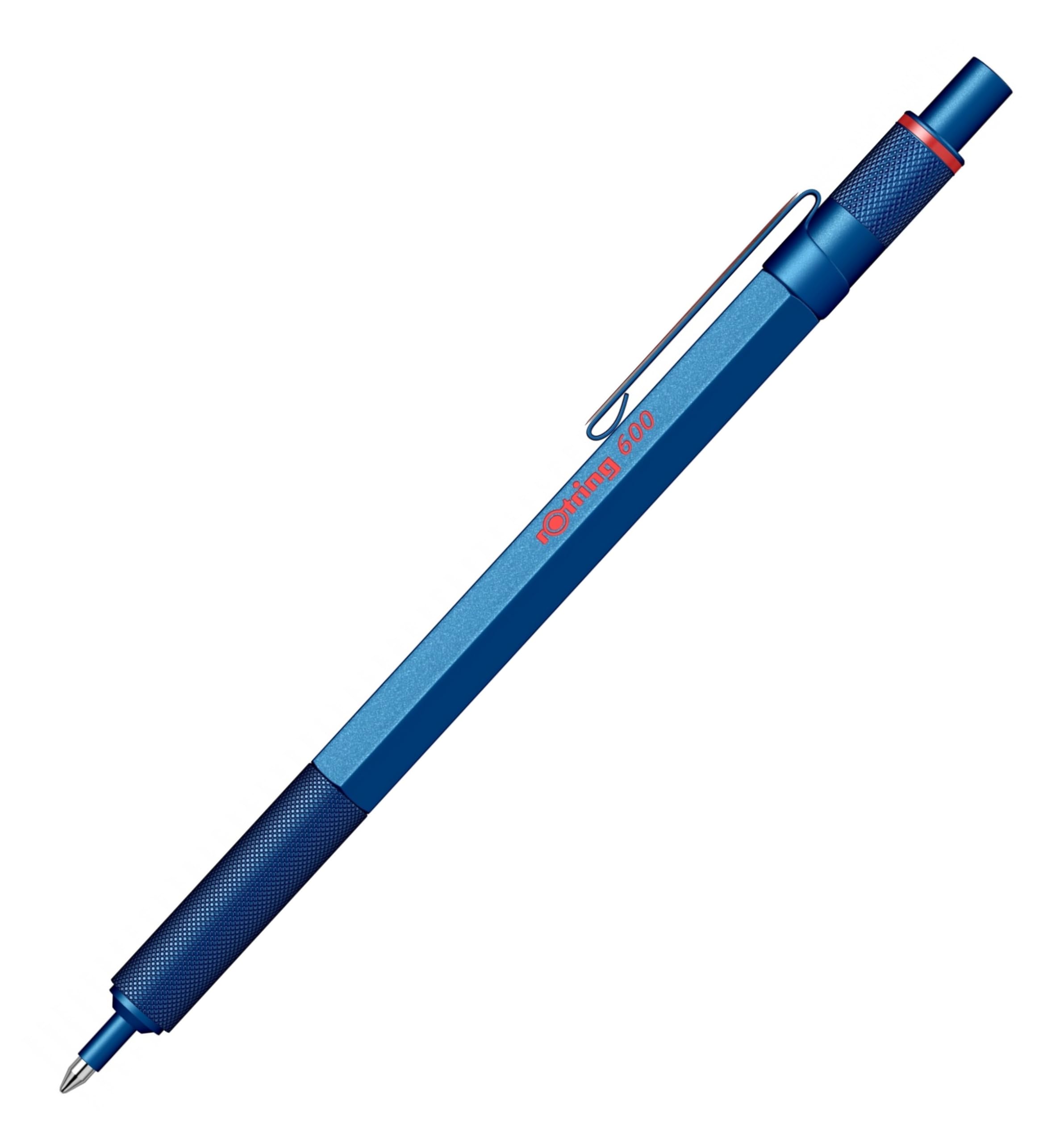 rOtring Set di 600 penne a sfera e portamine con incisione, set di scrittura in metallo di alta qualità, personalizzabile, con custodia, regalo per ufficio, studio e tecnica (blu)