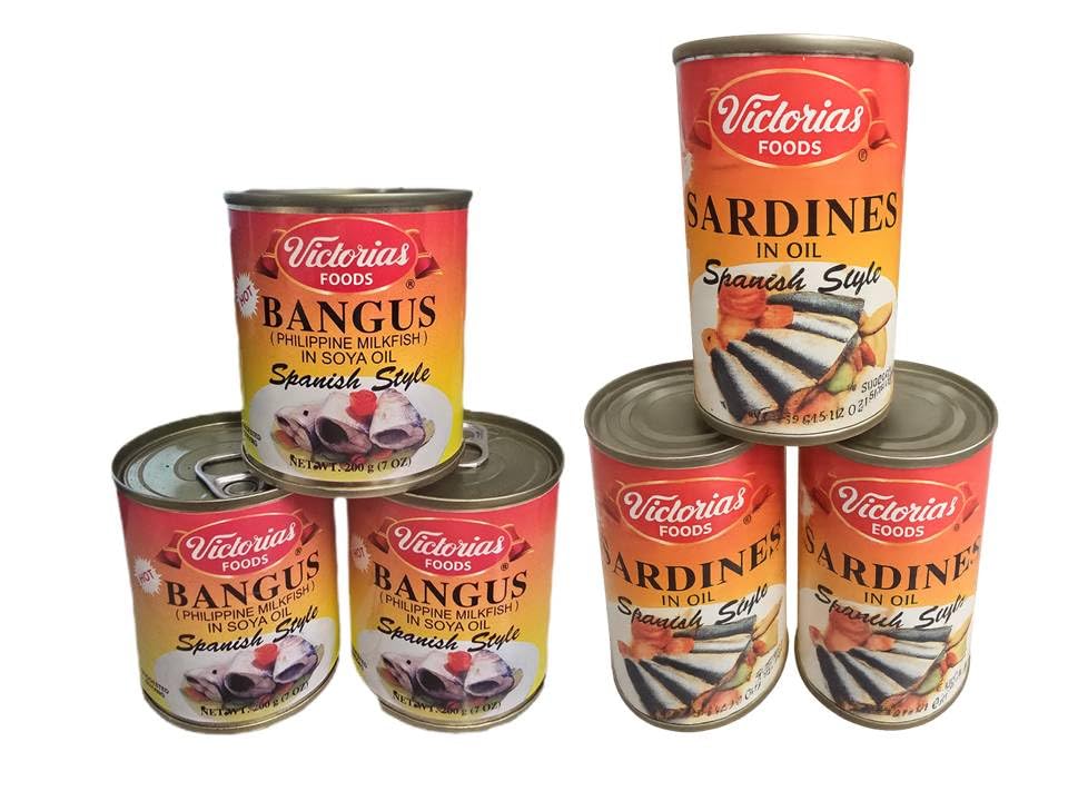 3 Victorias Spanish Style Sardines & 3 Milkfish (Bangus) in Can (Total 6 cans)