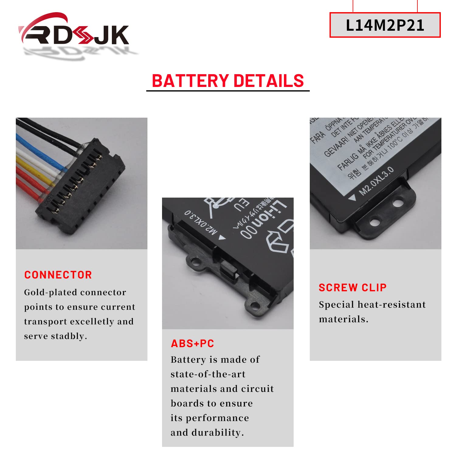 L14M2P21 L14L2P21 Laptop Battery for Lenovo IdeaPad 330S 330S-14AST 330S-14IKB 330S-141KB 330S-15ARR 330S-15AST 330S-15IKB GTX1050 Series 5B10Q39203 5B10Q39204 5B10Q39206 5B10W67199 7.4V 30Wh