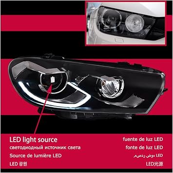 Car Styling Compatible For VW Scirocco Headlight 2008-2018 Scirocco Head Lamp DRL Projector Lens High Beam Auto Accessories(LED-01)