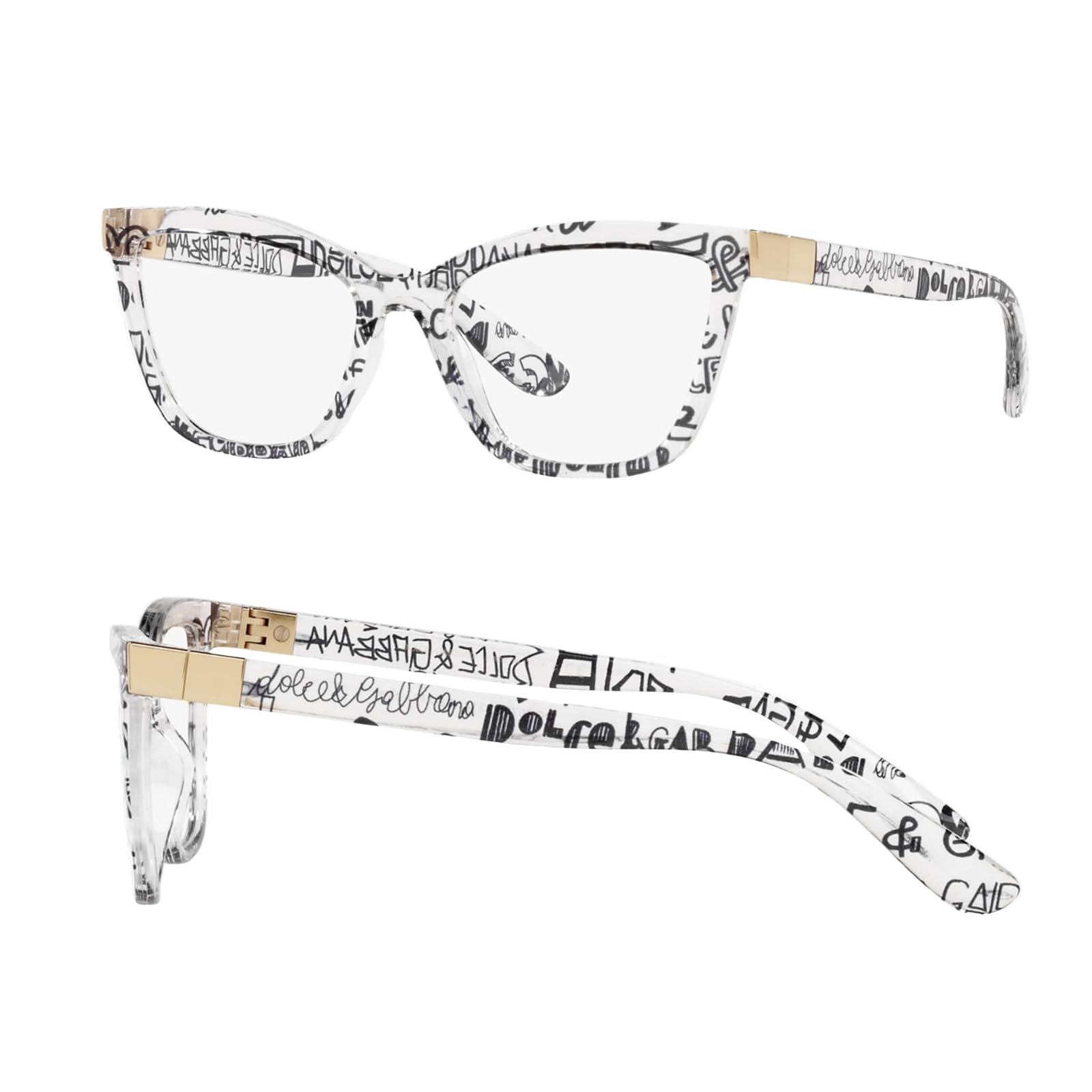 DOLCE & GABBANA DG5076 Cat Eye Shape Lettering Logo Acetate Eyeglasses with Luxury Eyewear Kit