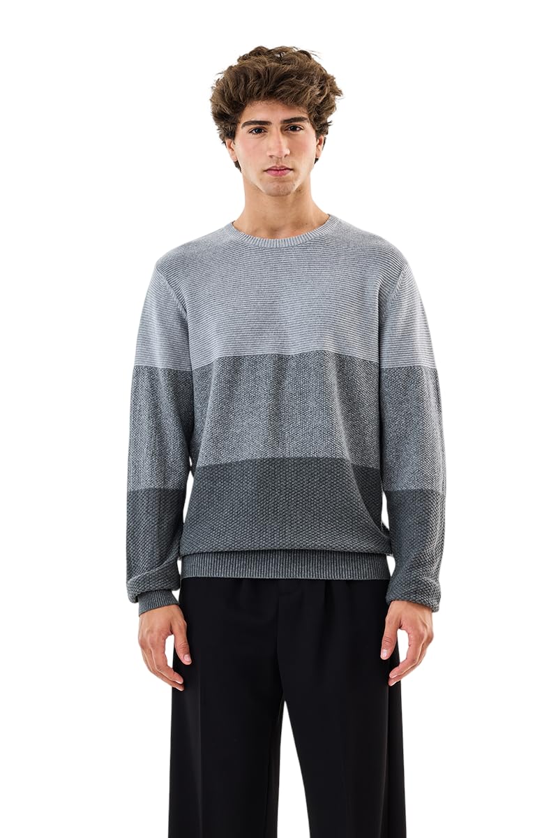 snitch Men's Sweater | Gradient Textured Knit Crew Neck Pullover Breathable Cotton for Stylish Casual & Winter Wear & Everyday Fashion-picture-15