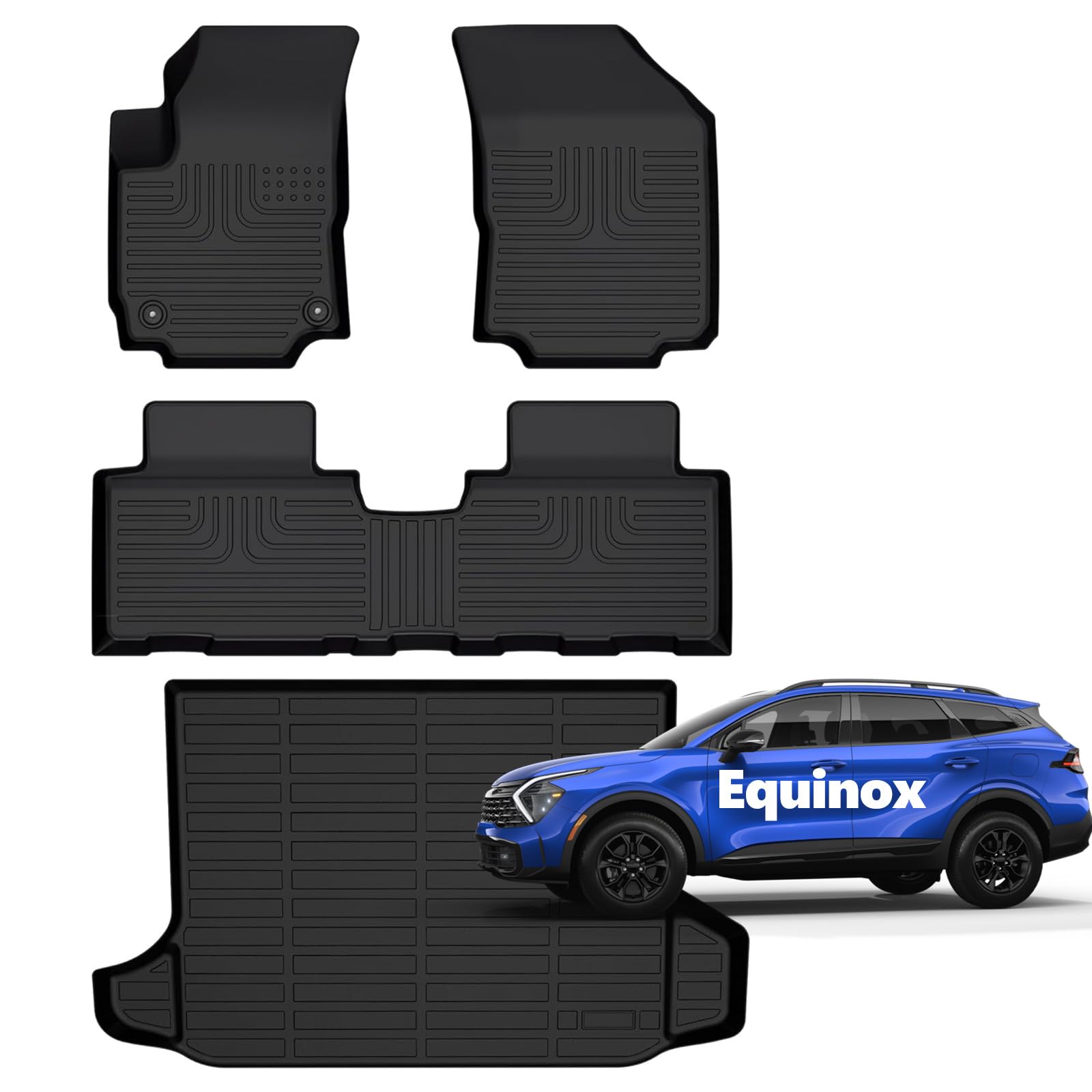 for Chevy Equinox/GMC Terrain Floor Mats 2018-2024 Car Mats for Chevy Equinox All Weather Floor Mats Cargo Liner Accessories 2024 2023 2022 2021 2020 2019 2018