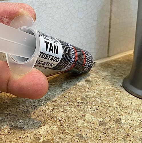 Image of Acrylic Urethane Elastomeric Sealant - Pre-Filled Precision Caulk Gun - Tan - 3-Pack - Flexible & Durable Sealant for Trim, Baseboards, and Small Cracks