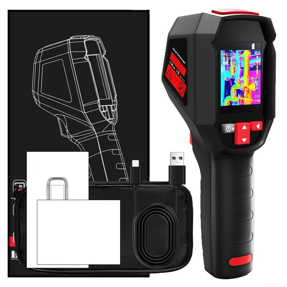 Caméra d'imagerie thermique haute résolution, 240 x 240 pixels - Imageur thermique infrarouge portable pour climatisation automobile canalisée, -20 ℃ à 600 ℃