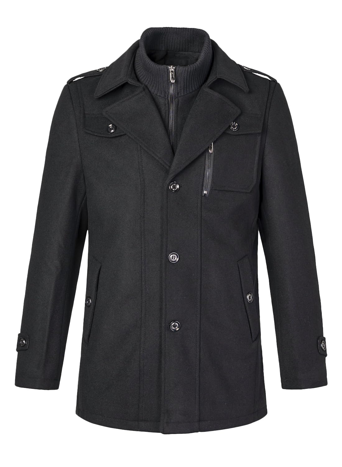 Hombres Abrigo de Lana Mezcla de Lana Invierno Trenca Abrigo de Lana para Hombre Chaquetas Elegante