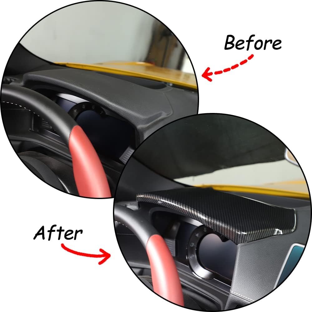 ABS Car Inner Look Central Console Dashboard Panel Cover Trim Stickers for Toyota Supra GR A90 A91 MK5 2019 2020 2021 2022 2023 2024 LHD Black Carbon Fiber