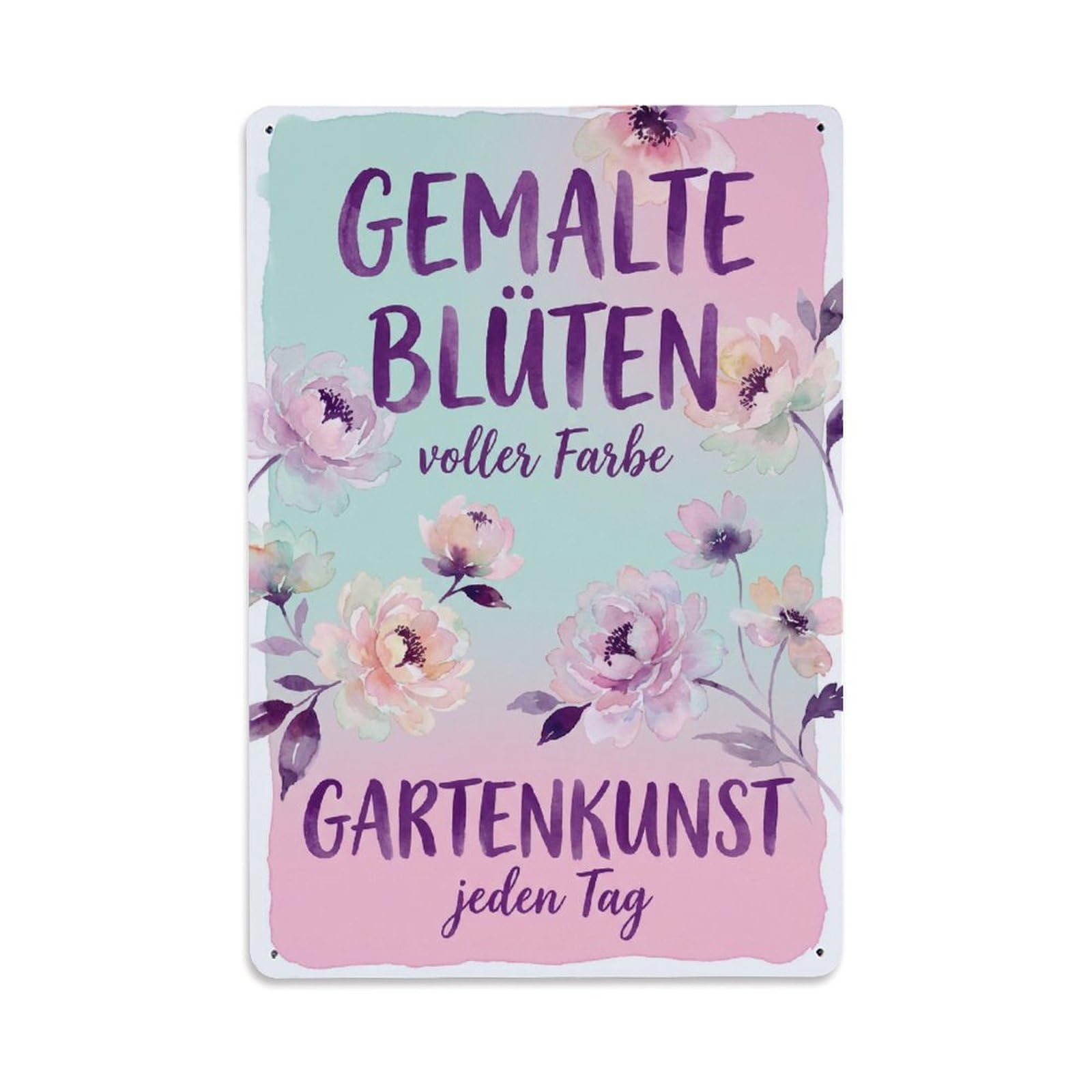 Vintage Funny Garden Painted Petals Rustic Gate Aromatic Metal Tin Sign