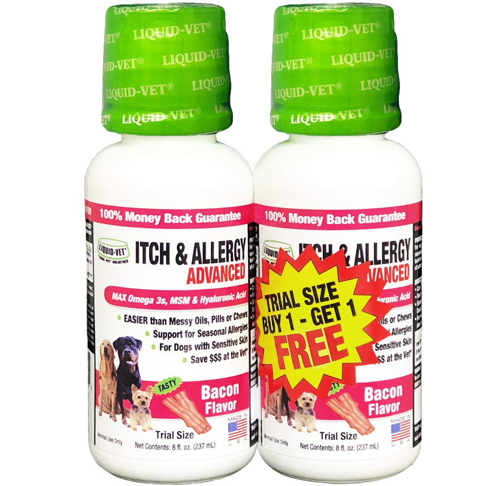 LIQUID-VET Ultimate Coat Defense for Dogs: Anti-Itch & Allergy Support with Omega-3s, MSM, and Hyaluronic Acid – Skin Soother, Conditioner & Dog Care Essentials for Dry, Sensitive Skin