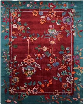 Handmade Rug 120x180 CM Hand Tufted 100% New Zealand Wool Area Rug for Home Decoration Non-Slip Carpet for Office Living Study Guest Room & Bedroom Red