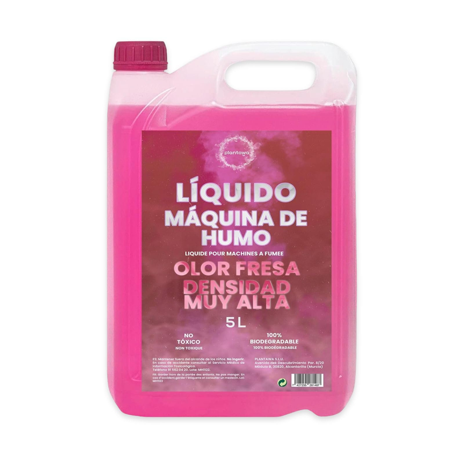 Plantawa Liquido Fumo Machine 5 Litri: Densità Molto Alta Odore Fragola, Macchina Fumo, Cannone Fumo, Fog Machine, Halloween olografico, Halloween Fumo, Fuoco d'artificio e Razzi