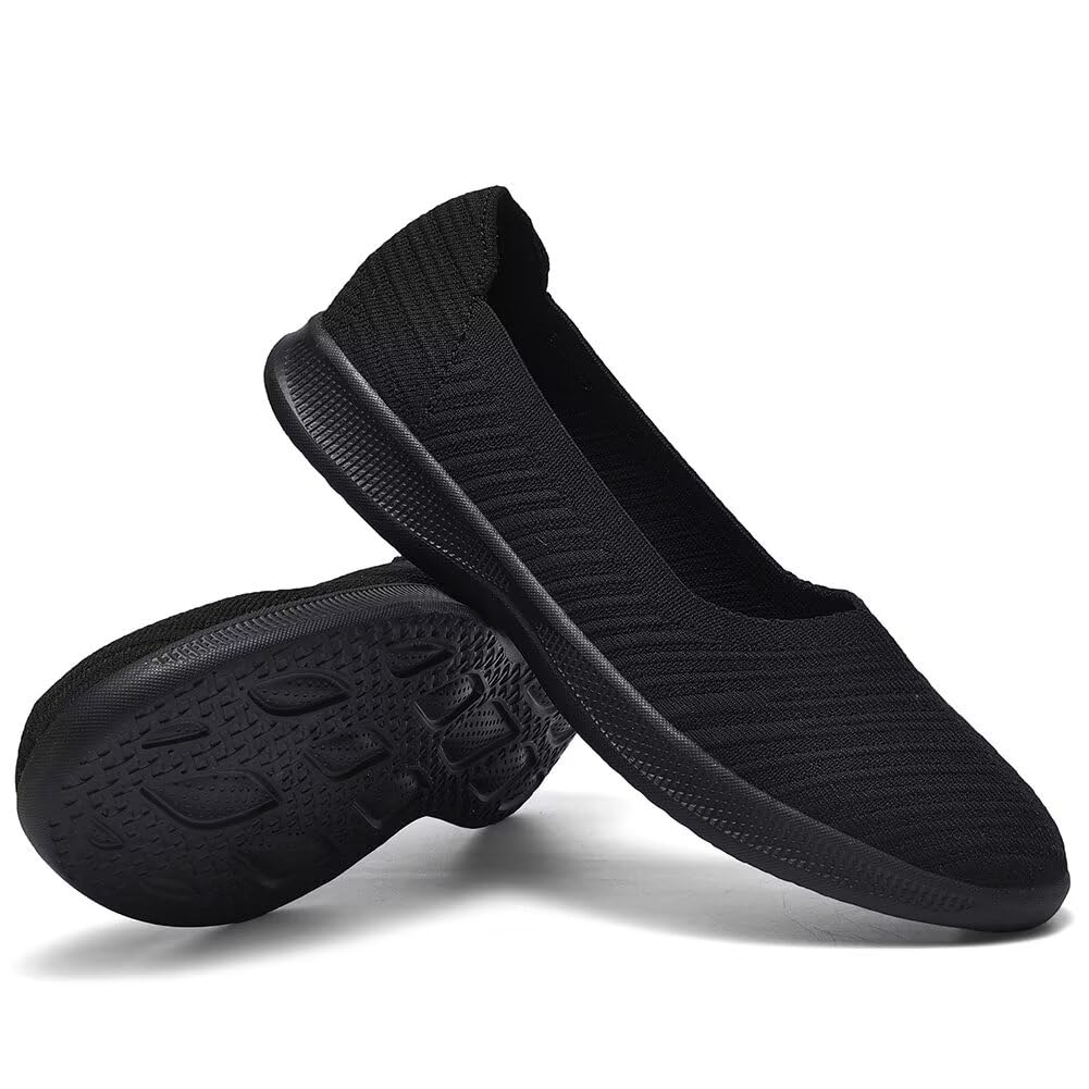 konhill Zapatos Planos Mocasines Mujer Cómodos Casuales Slip on Loafers Zapatos de Punto Vestidos Zapatos Ligeros para Caminar