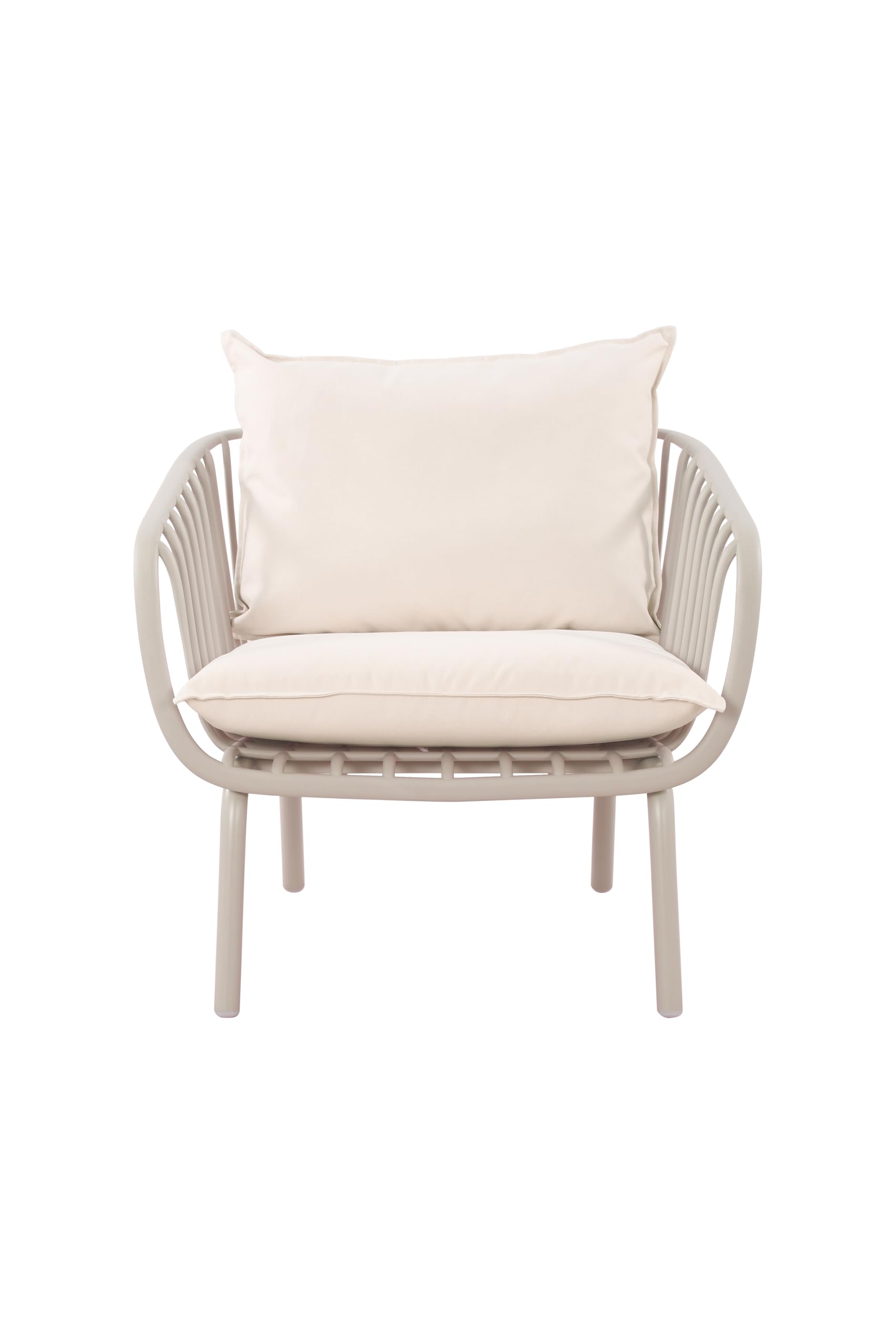 AVANTI TRENDSTORE - Albavilla - Set da giardino in plastica sintetica, composto da 2 poltrone, 1 poltrona a 2 posti e 2 tavolini rotondi. Disponibile in 2 colori.