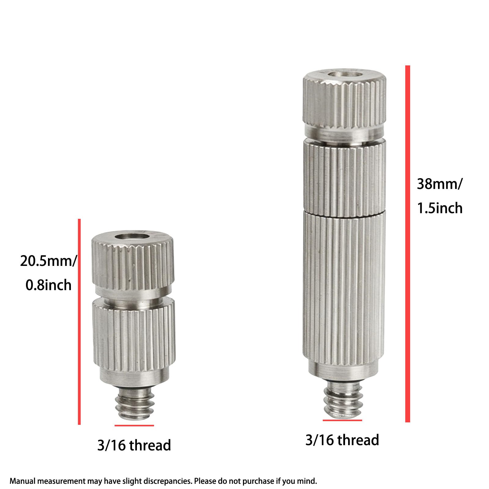Buse de brumisation en laiton 50 pièces, filetage 3/16", Anti-goutte, ouverture 0.15mm