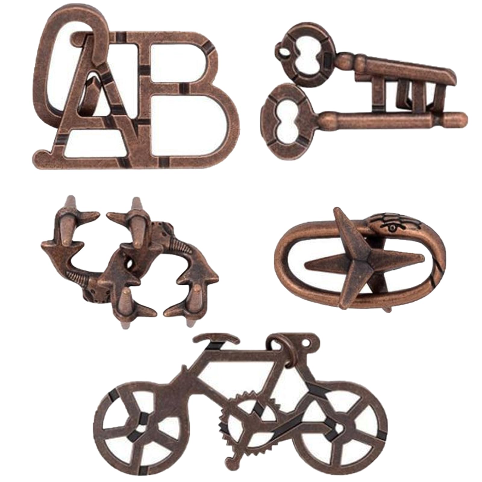 5Pcs Puzzles Set, Brain Teaser Puzzles, 3D Puzzles Suitable for People Who Enjoy Challenging Games and Thinking Activities