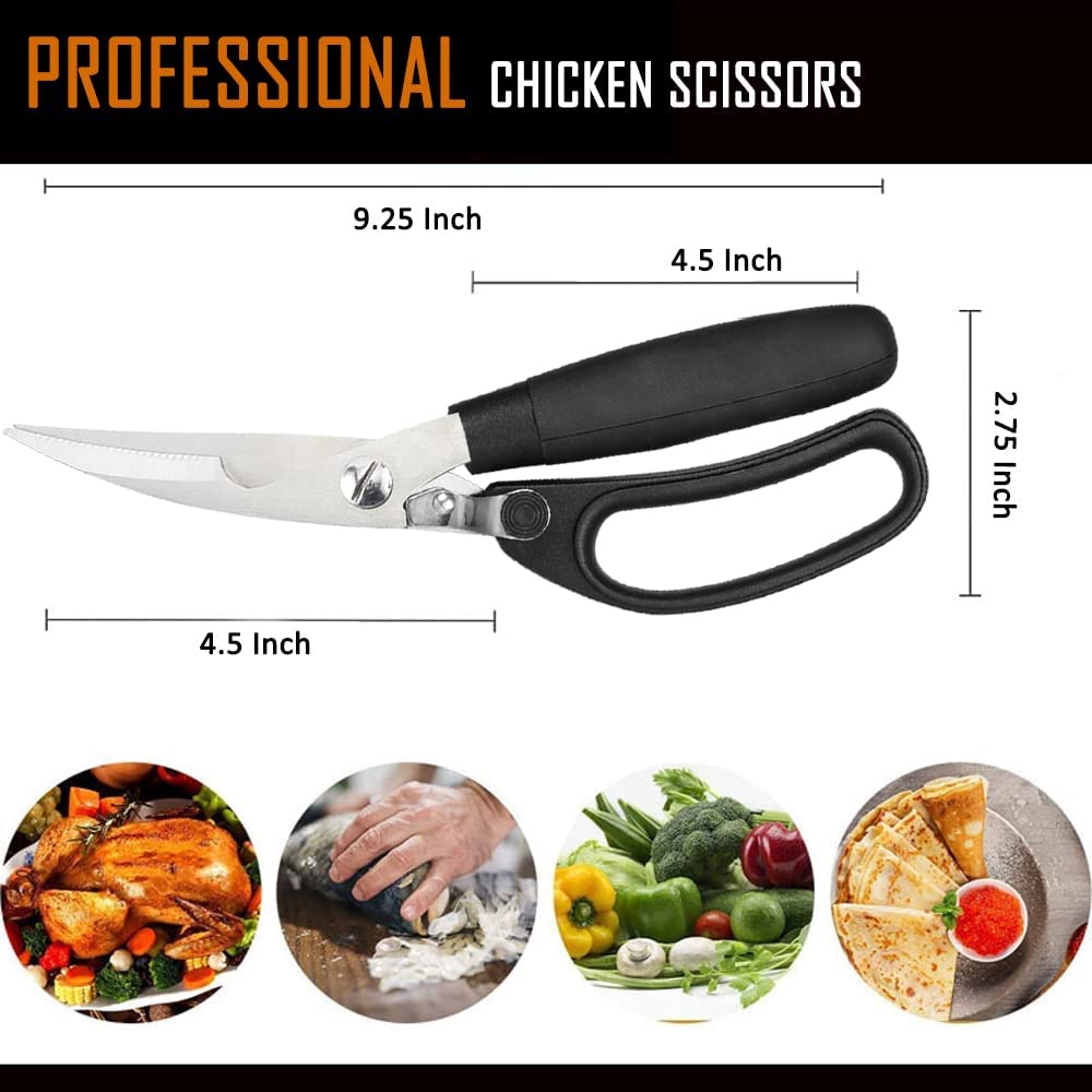 Amazon.co.jp: 高耐久 鶏肉ばさみ キッチンバサミ バネ式鋸歯状エッジ