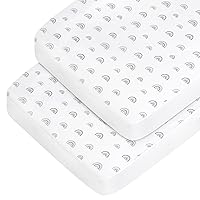 Vista 14 de Pack and Play Sheets - Juego de 2 sábanas portátiles para Graco Pack N Play, ajuste cómodo, transpirable, suave, sábana bajera ajustable, sábanas