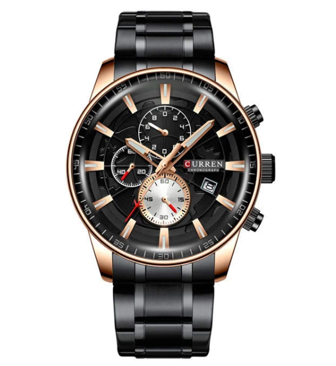 CURREN Luxury Leather Quartz Chronograph Analogue Black Men Casual Wrist Watch Sport Watches CR-8362 (B08D6MJ3MH) Amazon Price History, Amazon Price Tracker