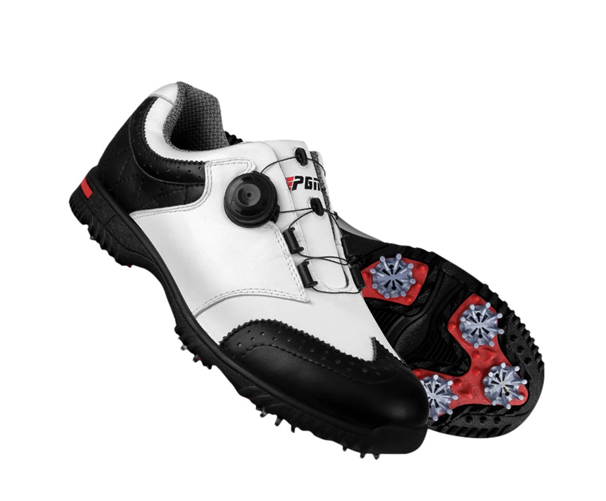 PGM Echtes Leder wasserdicht Golfschuhe für Herren mit Lace System