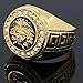 L & L Nation Mens Hip Hop Rings 14k Gold Plated Iced Medusa Face Head Cz Round Style Pinky Big Ring 7 8 9 10 11 12 (8)