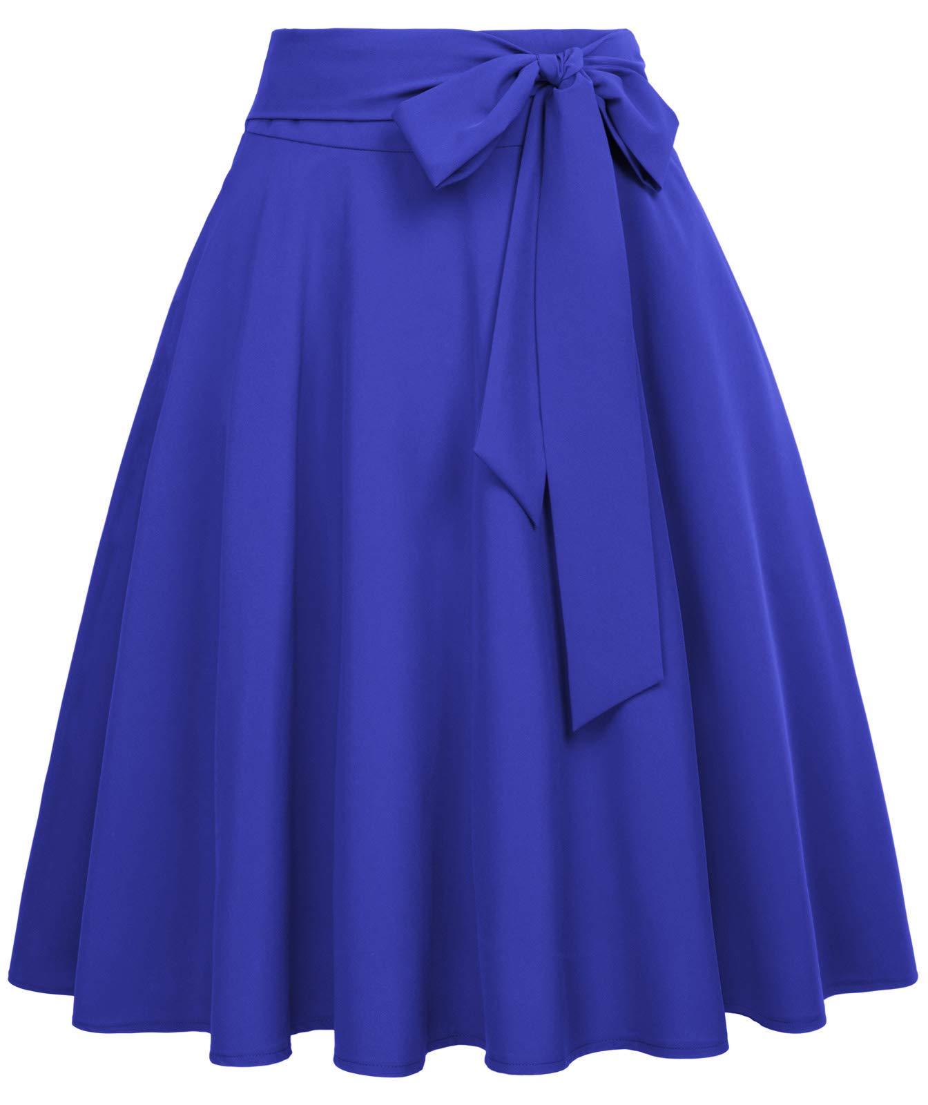 Belle Poque Women's High Waist A-Line Pockets Skirt Skater Flared Midi Skirt Vinage Skirt