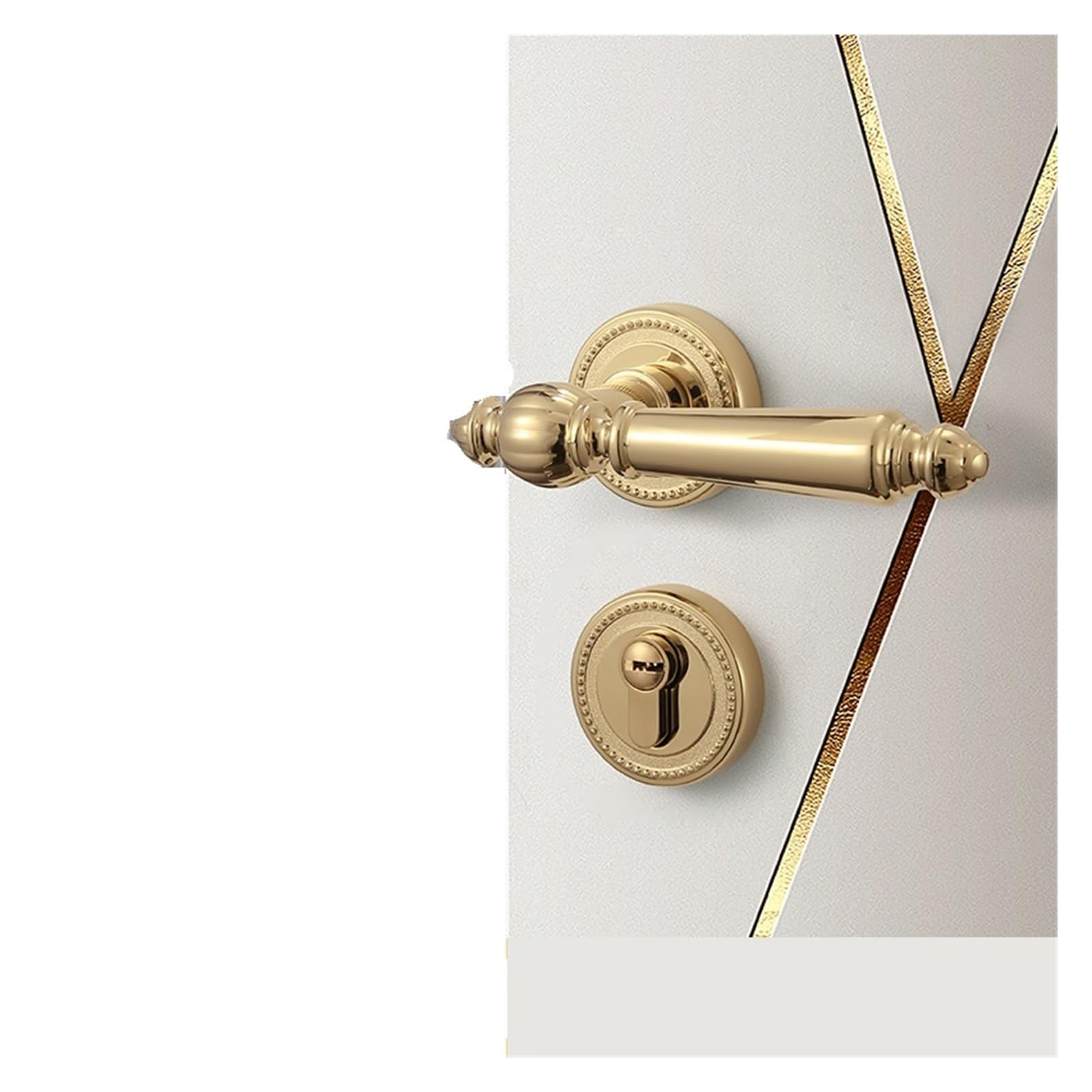 Serrure de porte dorée de luxe au design américain épuré pour sublimer les intérieurs raffinés