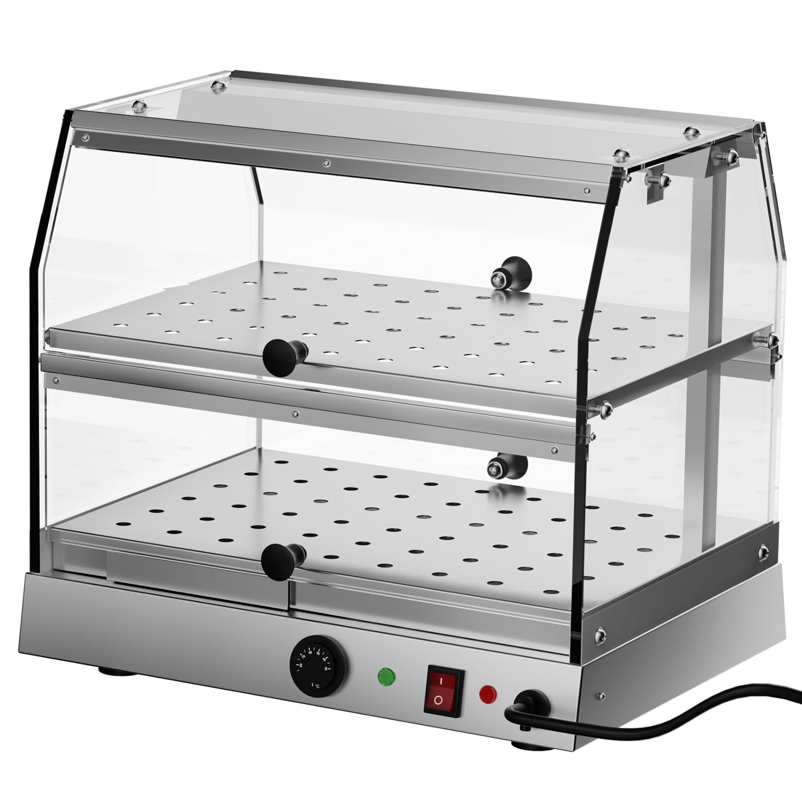 TAIMIKO Scaldavivande commerciale Cabinet Warmer Vetrina In Acciaio Inox 2 Livelli Pizza Warmer Display Cibo Caldo Pasticceria Più Caldo Piano di Lavoro Riscaldato Riscaldamento Vetrina Pasticceria