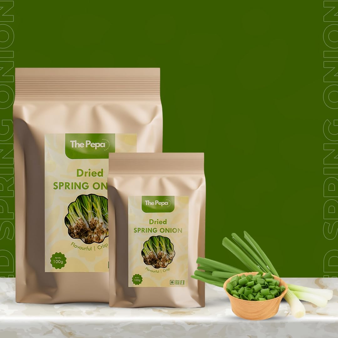 THE PEPA Dehydrated Chopped Spring Onion | Dried Spring Onion | Rich in Nutrients for Immune & Digestive Health | Natural & hygienically processed | Nutritious & Flavorful | Easy to store & Long Shelf Life | Perfect for Soups, Salads & Cooking | Machine Processed, No Additives - 50g 3