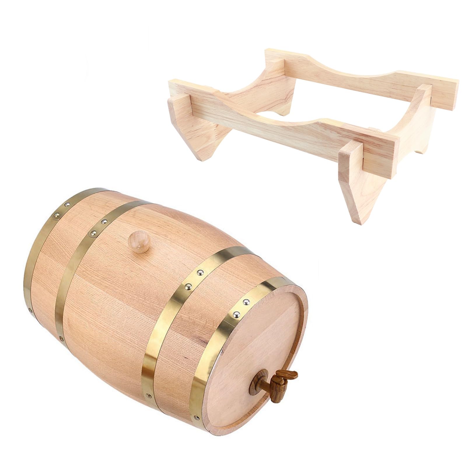 Hidyliu Dispenser Rustico per Botte di Vino in Legno da 10 Litri per Whisky e Liquori, Ottimo per Cene e Bar Domestici
