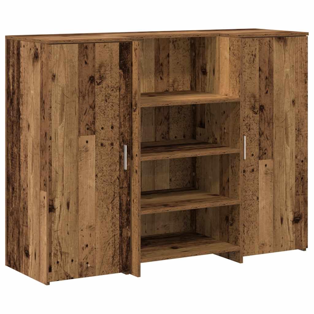 Bancone da ricevimento, effetto legno anticato, 135 x 50 x 103,5 cm, per ufficio, scrivania, PC, scaffale, cassetto, segretario, scrivania ergonomica, per ufficio, camera