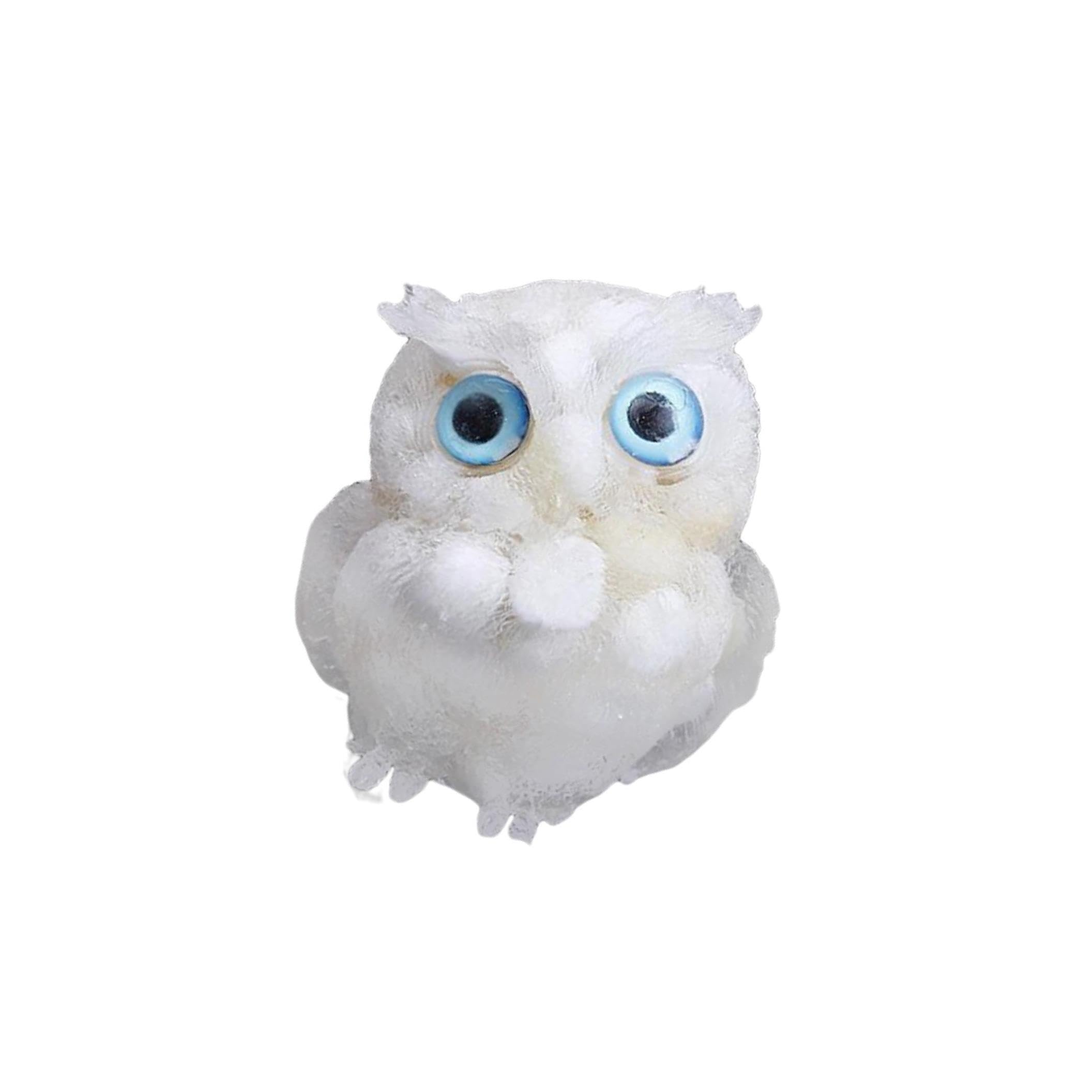 ALCXAZS Shimmering Crystal Owl Decoration Exquisite Owl Statue for Office Decor Housewarming Gift Gravel Crafts, White