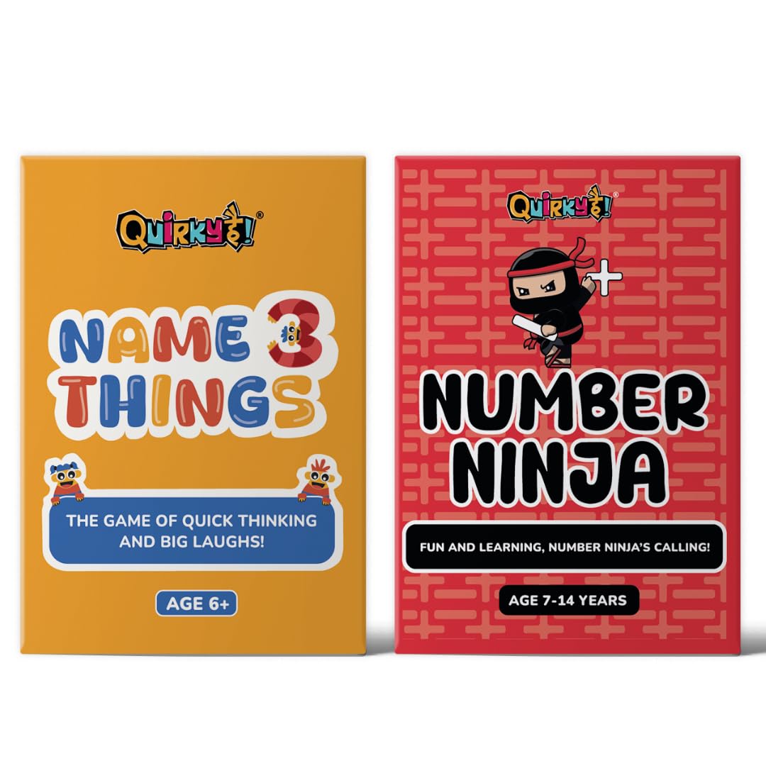 Gangaur Name 3 Things & Number Ninja Card Game Combo - Fun & Educational Games for Kids & Adults - Perfect for Game Nights, Parties, & Classroom Learning