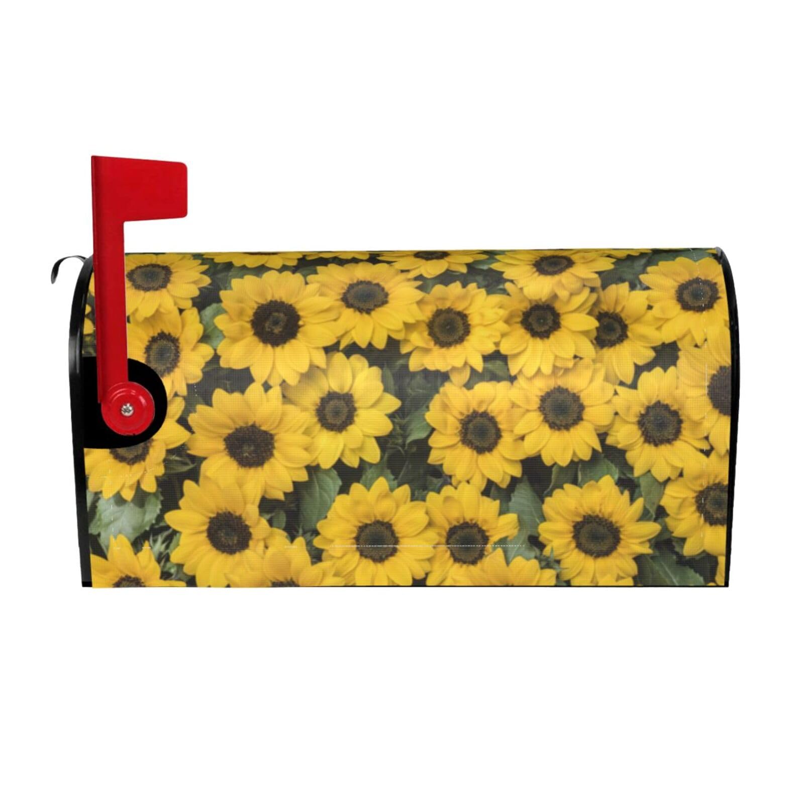 Cute Sunflower Print Mailbox Cover Wraps Post Letter Box Cover Decor For Outside Garden Yard Farmhouse Home