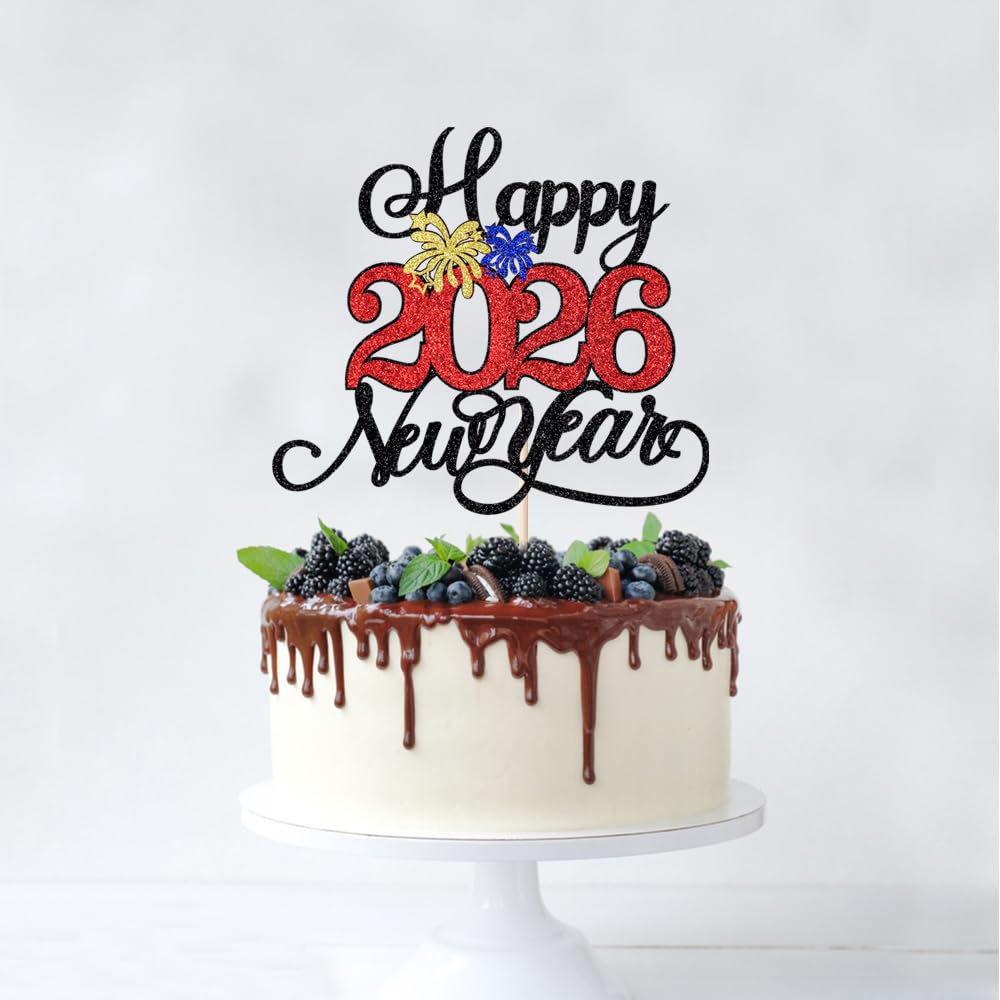Happy New Year Cake Topper,New Year's Eve,Christmas,Happy
