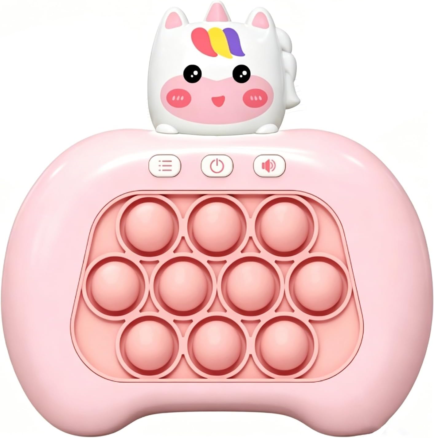 YOPYCCD Pop It Game for Kids, Handheld Push Game Console with Multiplayer & Memory Modes, Pop It Fidget Toy and Reaction Game, Travel Road Trip Fidgets for Kids Boys Girls Age 3+ (Bunny)